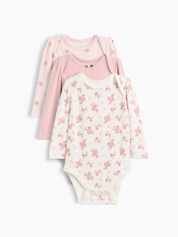 Baby Softspun Pointelle Bodysuit (3-Pack)