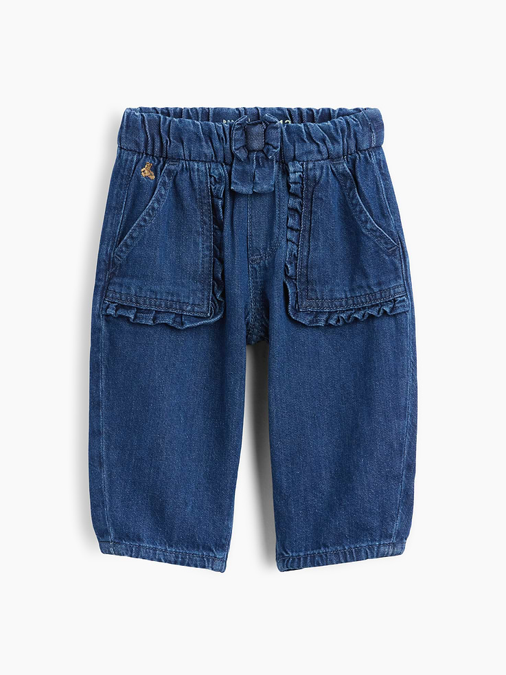 Image number 1 showing, Baby Ruffle Bow Pull-On Jeans