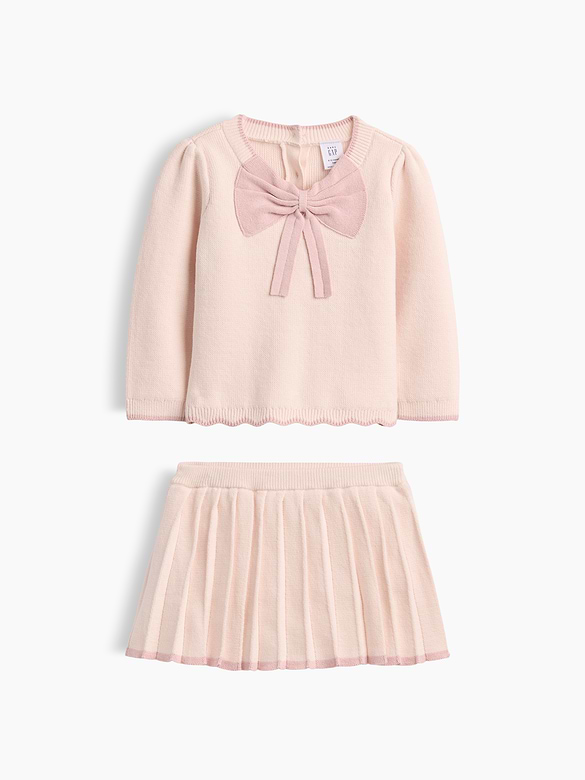 Baby Bow Sweater Skort Set