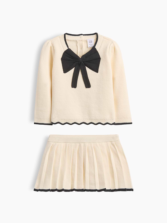 Baby Bow Sweater Skort Set