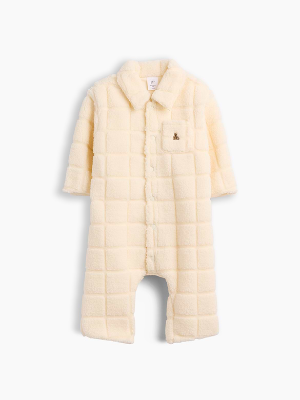 Baby Jersey-Lined Sherpa One-Piece
