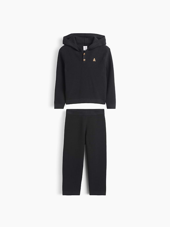 Baby & Toddler Hooded Henley Sweater Set