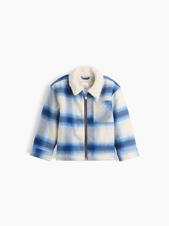 Baby & Toddler Sherpa-Lined Flannel Zip Shirt Jacket