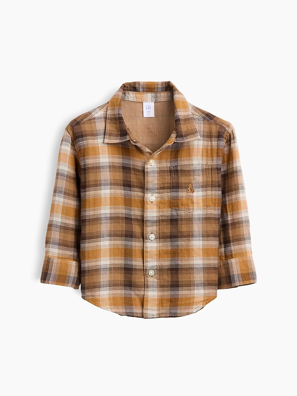 Baby & Toddler Double-Weave Plaid Shirt