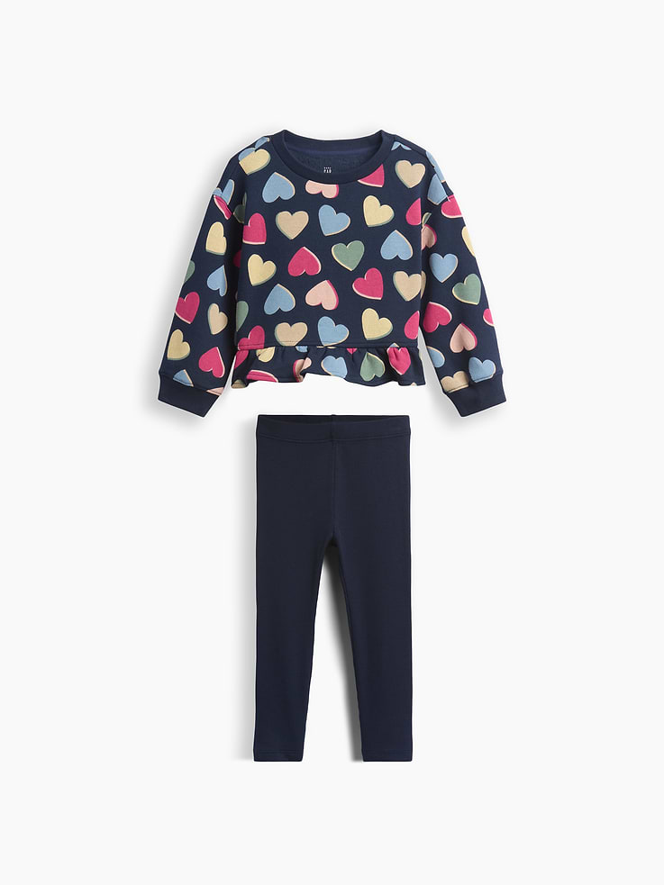 Image number 1 showing, Baby & Toddler Peplum Sweatshirt & Leggings Set