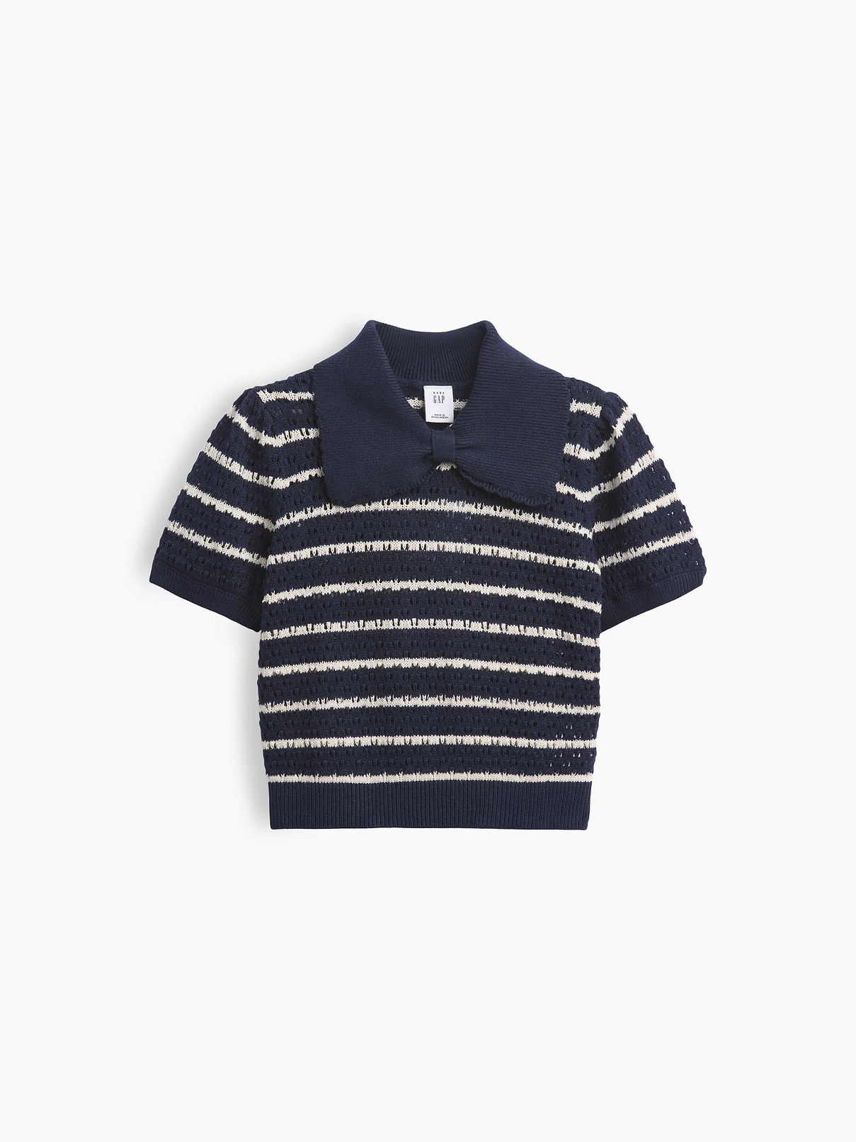 Baby & Toddler Bow Collar Pointelle Sweater