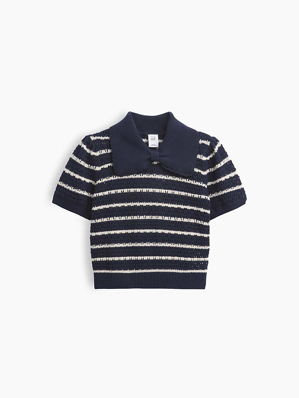 Baby & Toddler Bow Collar Pointelle Sweater