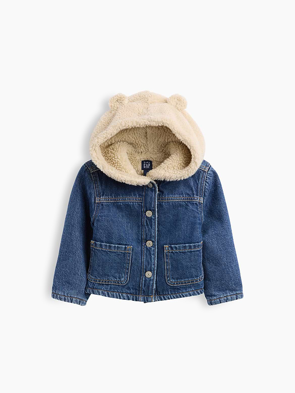 Baby & Toddler Hooded Sherpa & Denim Jacket