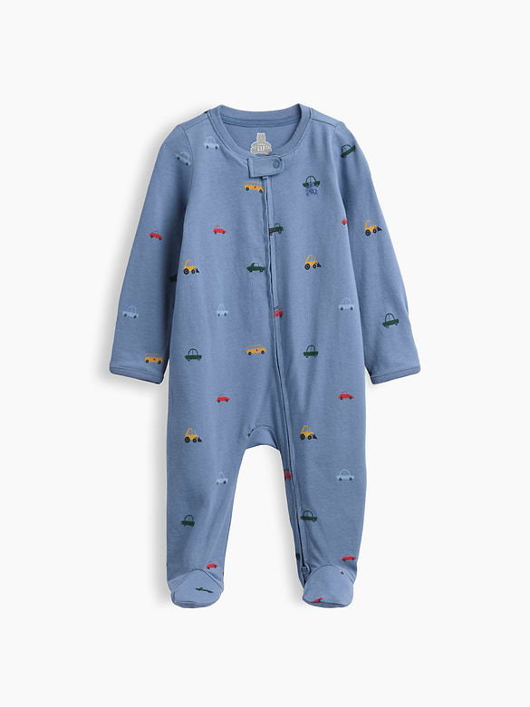 Baby Organic Cotton Print Footed One-Piece