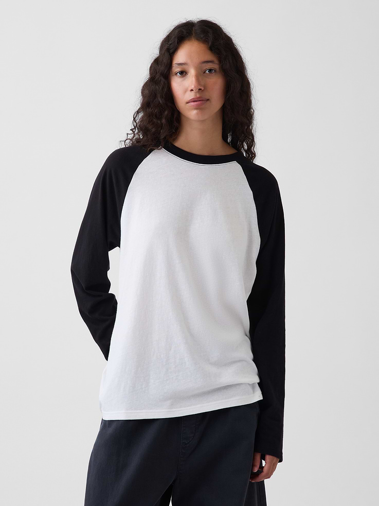 Image number 1 showing, 100% Cotton Authentic Raglan Big T-Shirt