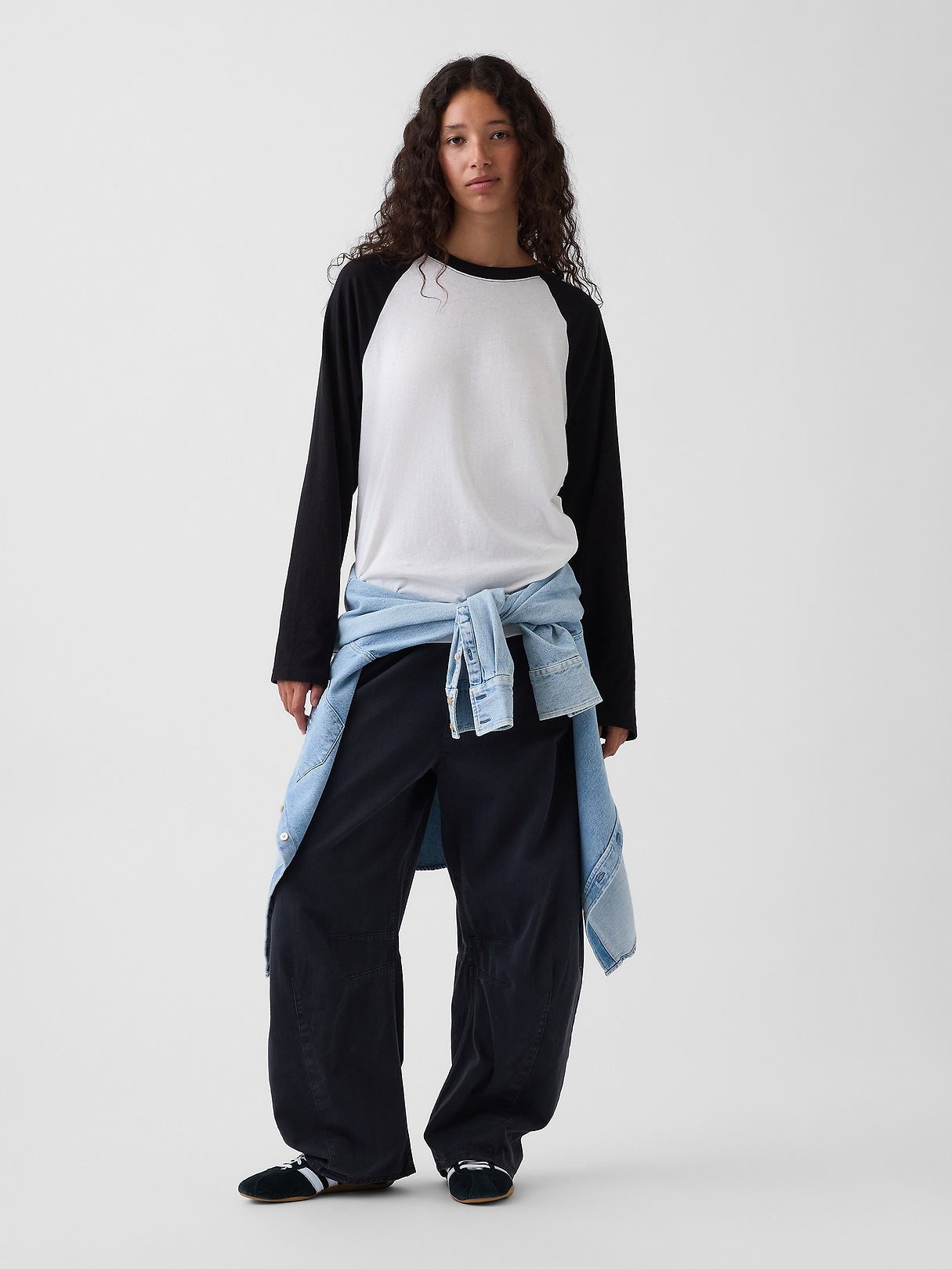 100% Cotton Authentic Raglan Big T-Shirt | Gap