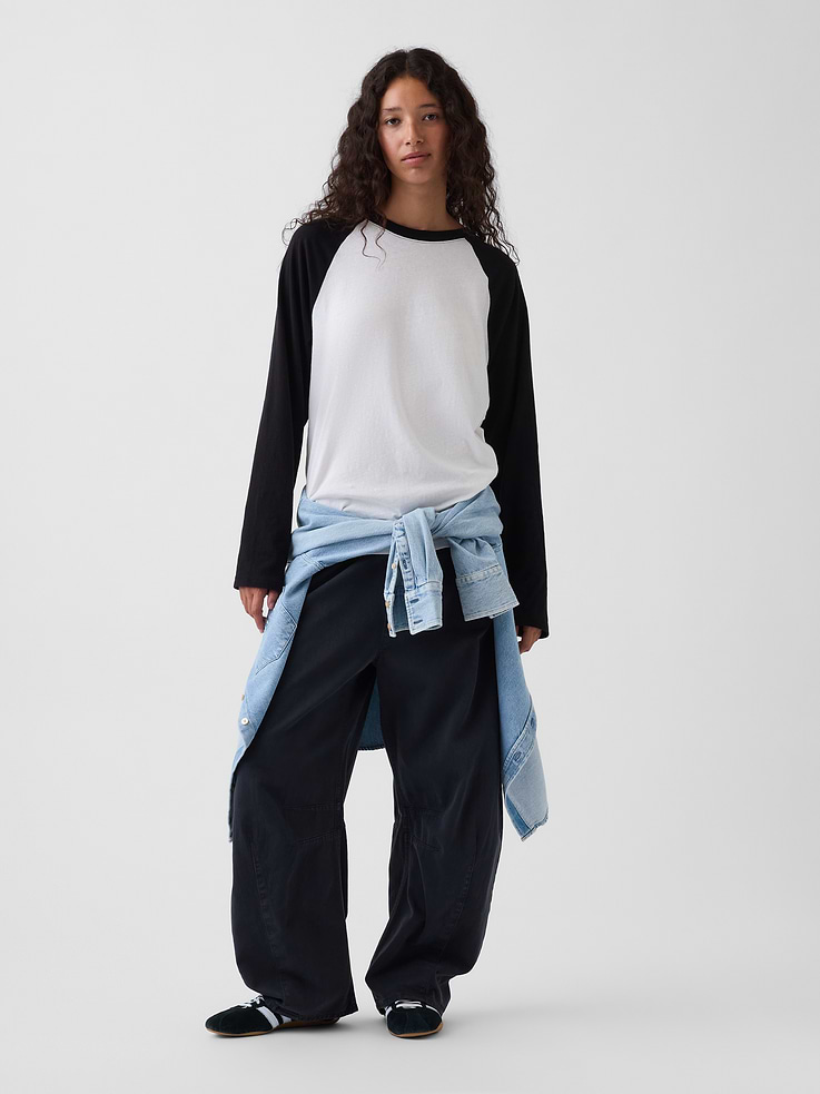 Image number 2 showing, 100% Cotton Authentic Raglan Big T-Shirt