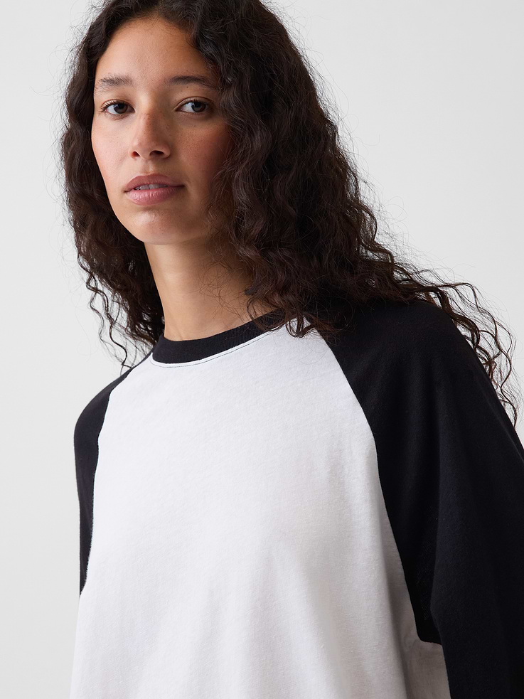 Image number 4 showing, 100% Cotton Authentic Raglan Big T-Shirt