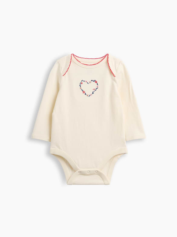 Baby Organic Cotton Floral Heart Bodysuit