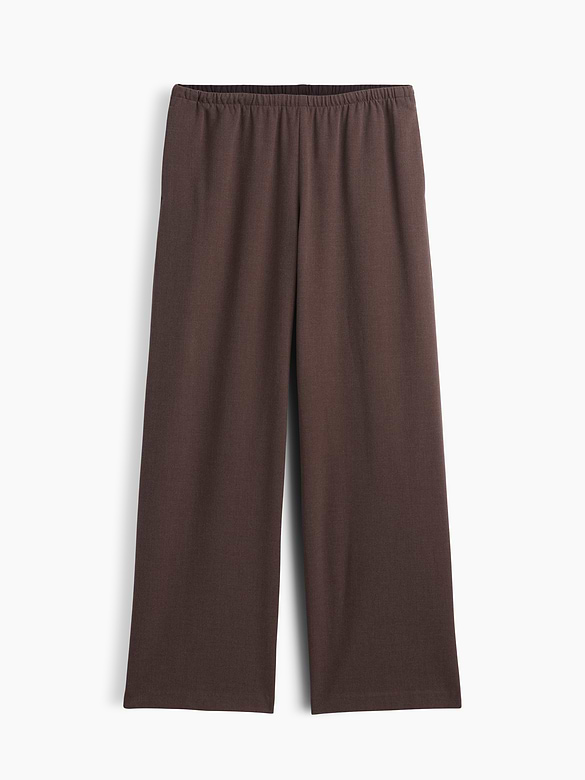 Brushed Twill Easy Wide-Leg Pants