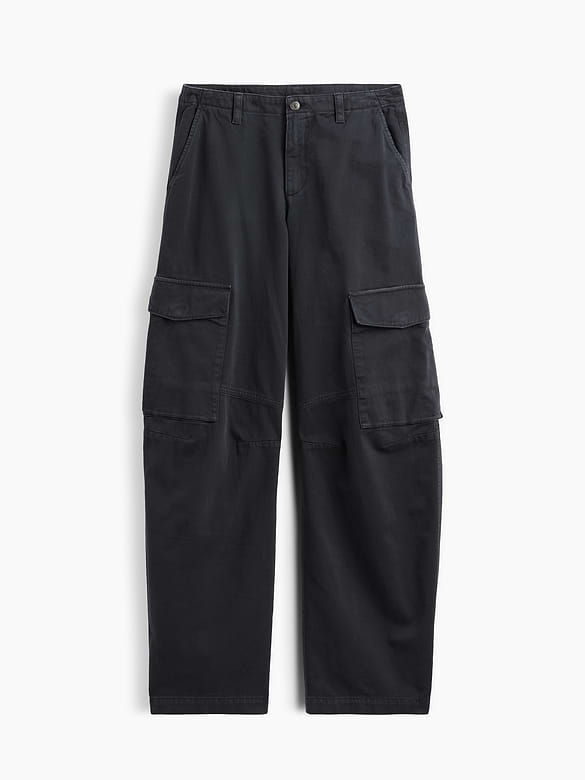 Low Rise Twill Baggy Barrel Cargo Pants