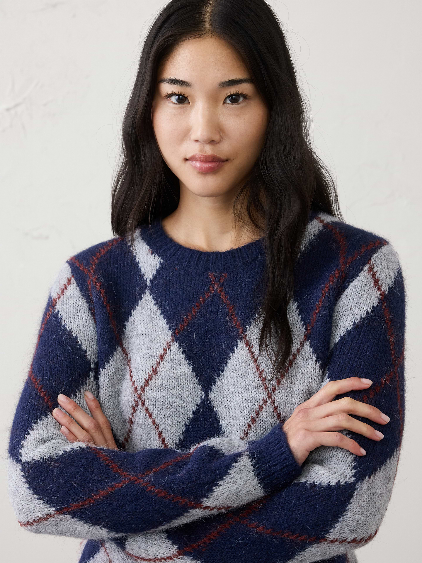 Image number 3 showing, Plush Chunky Argyle Sweater