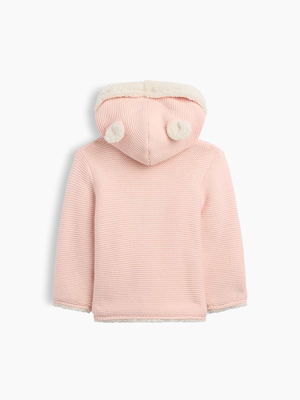 Baby Sherpa-Lined Garter Cardigan