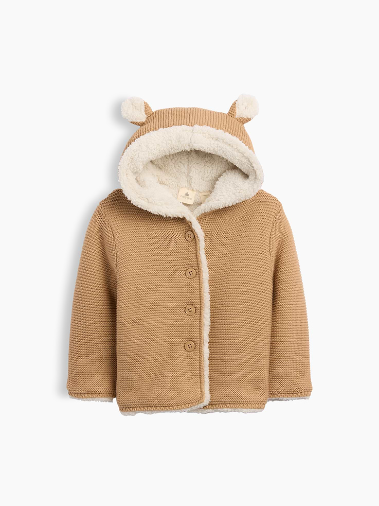 Image number 1 showing, Baby Sherpa-Lined Garter Cardigan