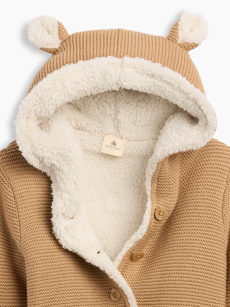 Image number 2 showing, Baby Sherpa-Lined Garter Cardigan