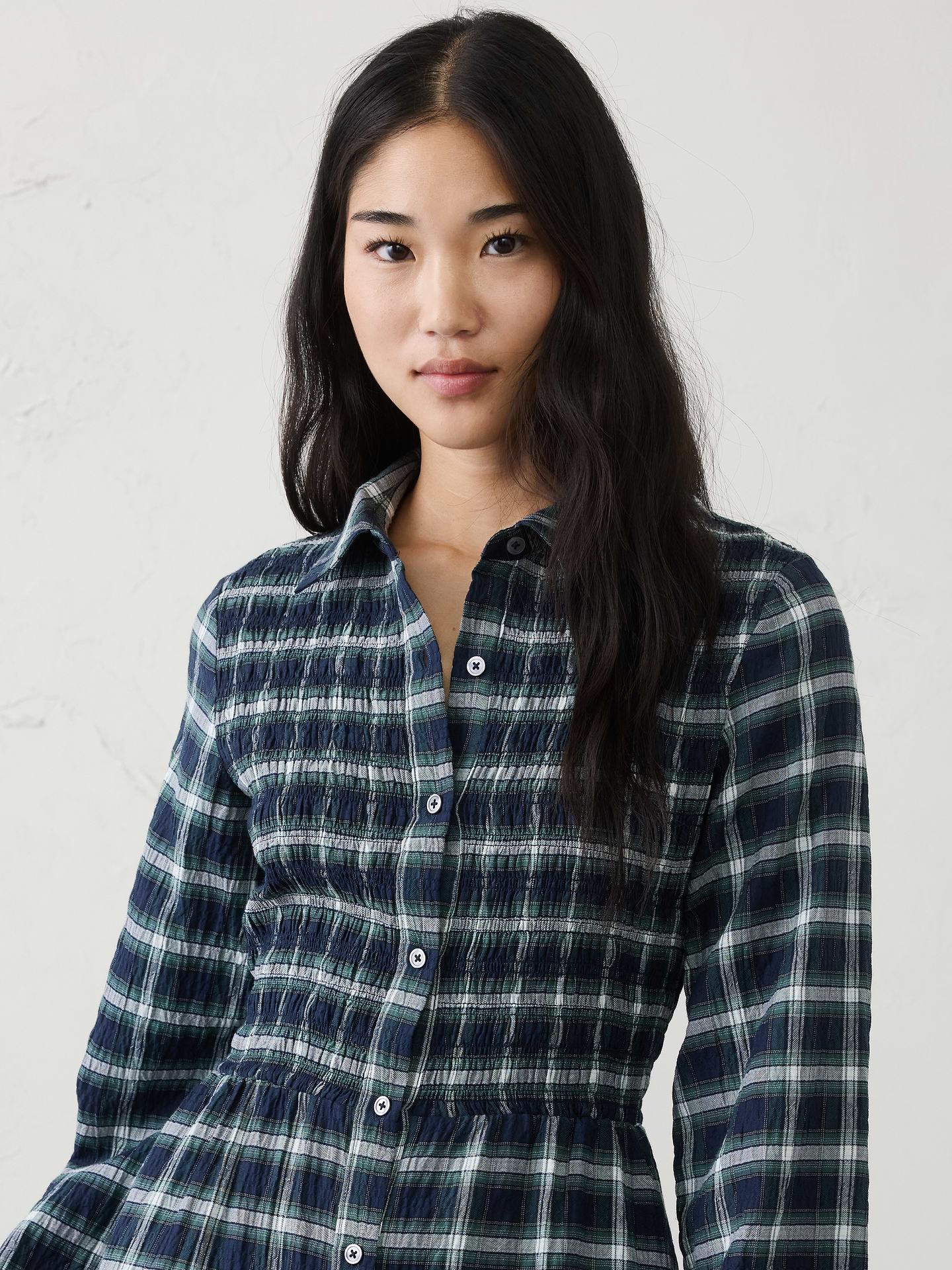 Image number 3 showing, Breezy Plaid Smocked Midi Dress