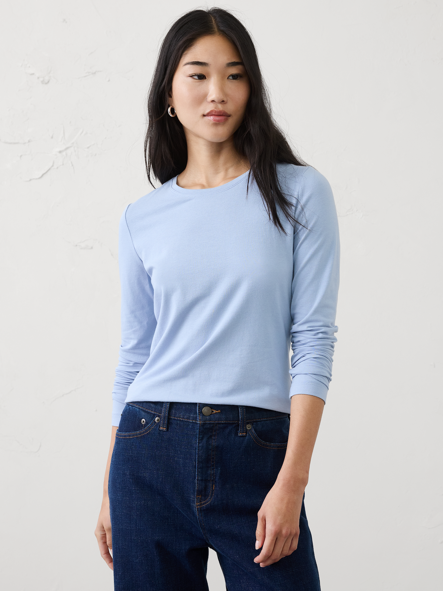 Image number 1 showing, Timeless Long-Sleeve Crew-Neck T-Shirt