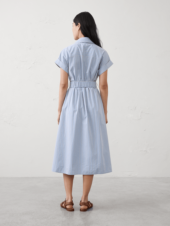 Poplin Utility Midi Shirtdress