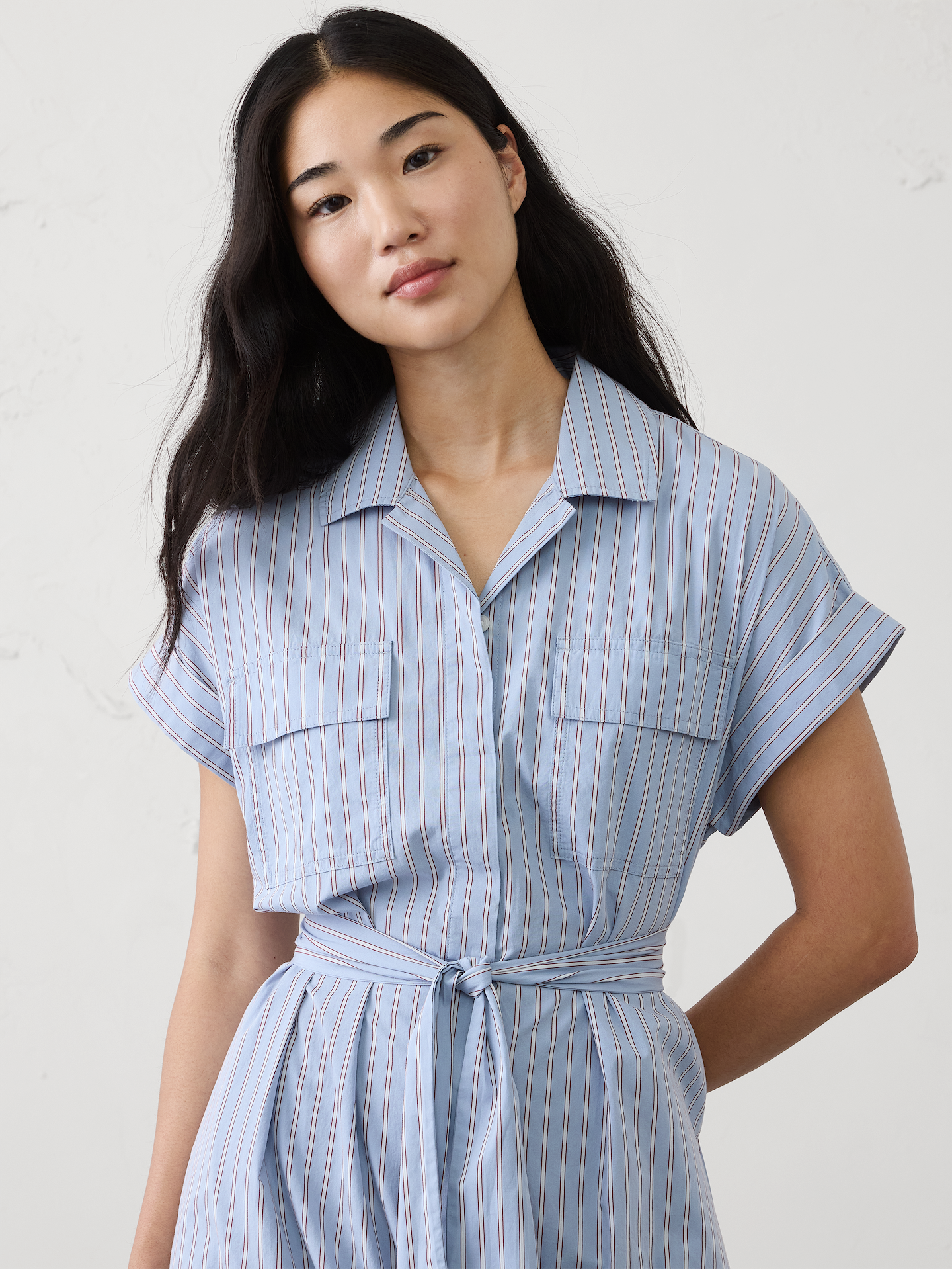 Image number 3 showing, Poplin Utility Midi Shirtdress