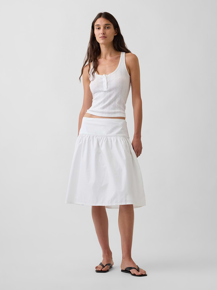 Image number 1 showing, Poplin Drop-Waist Skirt