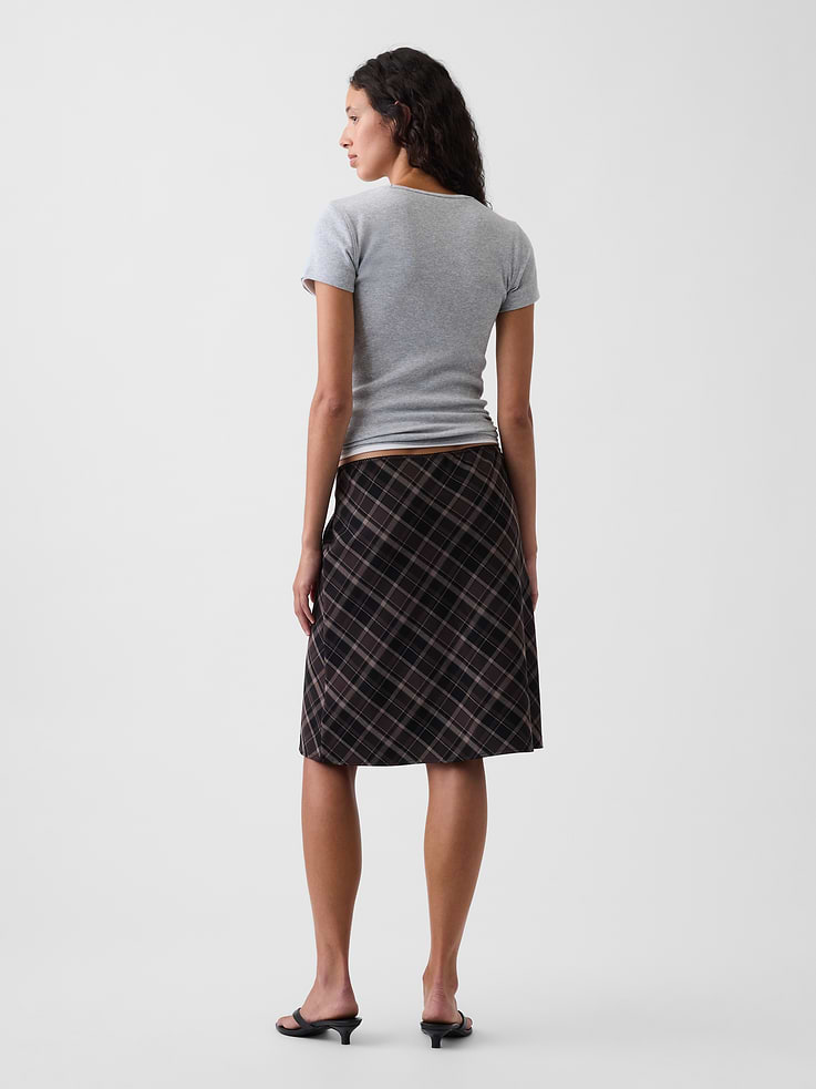 Image number 2 showing, Plaid Easy Knee-Length Skirt