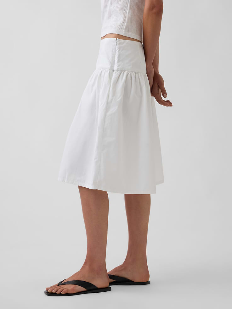 Image number 3 showing, Poplin Drop-Waist Skirt