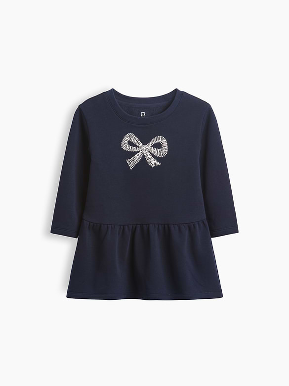 Baby & Toddler Bow Sweatshirt Dress