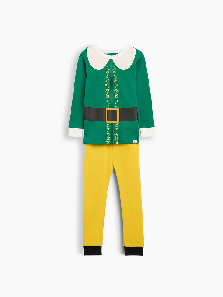 Image 1 de 2, Nos pyjamas les plus confortables, plus doux que jamais. Coton brossé douillet à l’intérieur. Leurs couleurs et leurs motifs favoris à l’extérieur., Coton doux et intérieur brossé douillet., Encolure ras du cou., Manches longues., Pantalon de pyjama à taille élastique., Poignets et extrémités à bande., Conçu comme un costume de lutin., Fait à 100 % de coton biologique cultivé sans pesticides ni engrais synthétiques., Produit #1186427