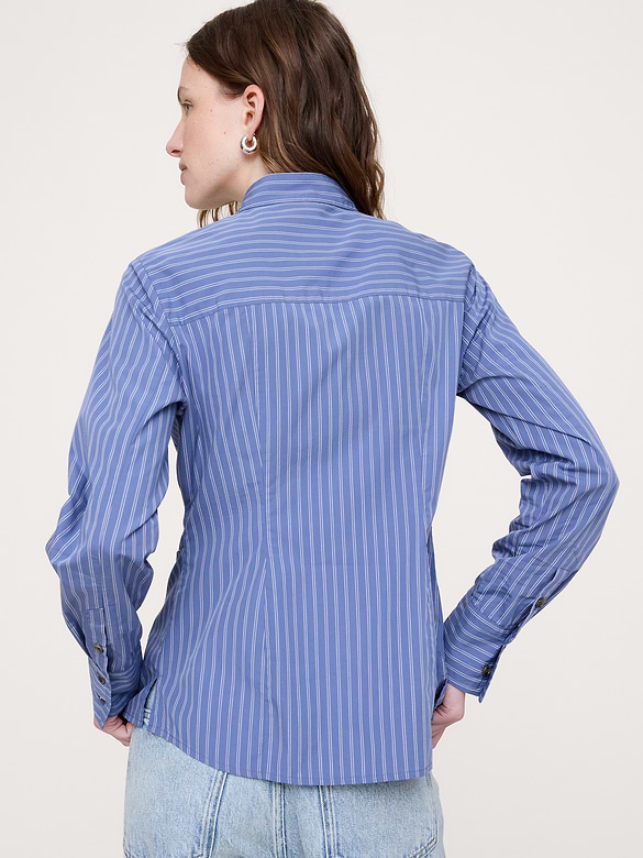 Haut à taille plissée en coton