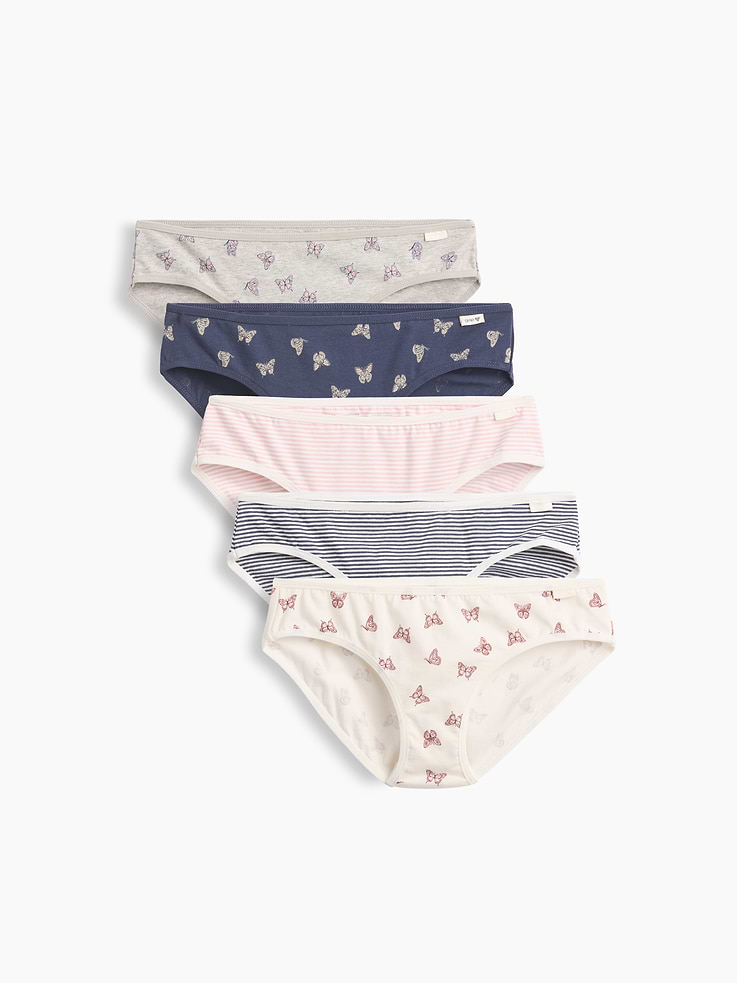 Image number 1 showing, Kids Organic Stretch Cotton Bikini Briefs (5-Pack)