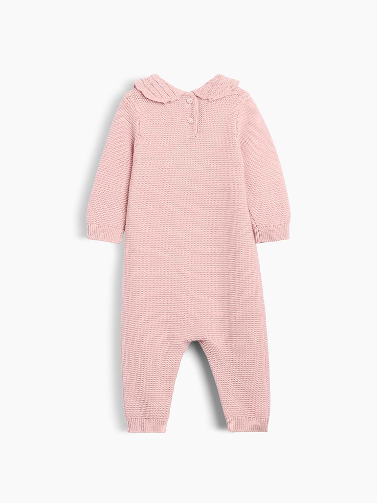 Image 2 of 2, Baby Crochet Collar Sweater One-Piece