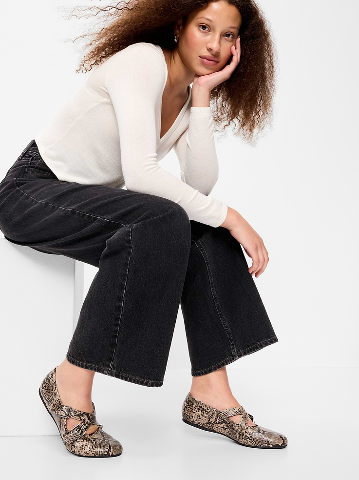 Image number 2 showing, Buckle-Strap Mary Jane Ballet Flats for Women