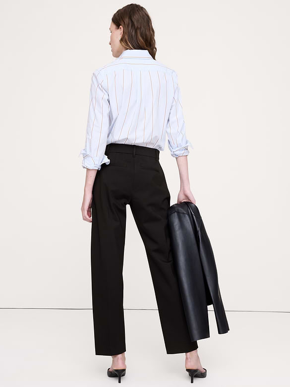 High-Rise Slim Drapey Ponte Pull-On Pant
