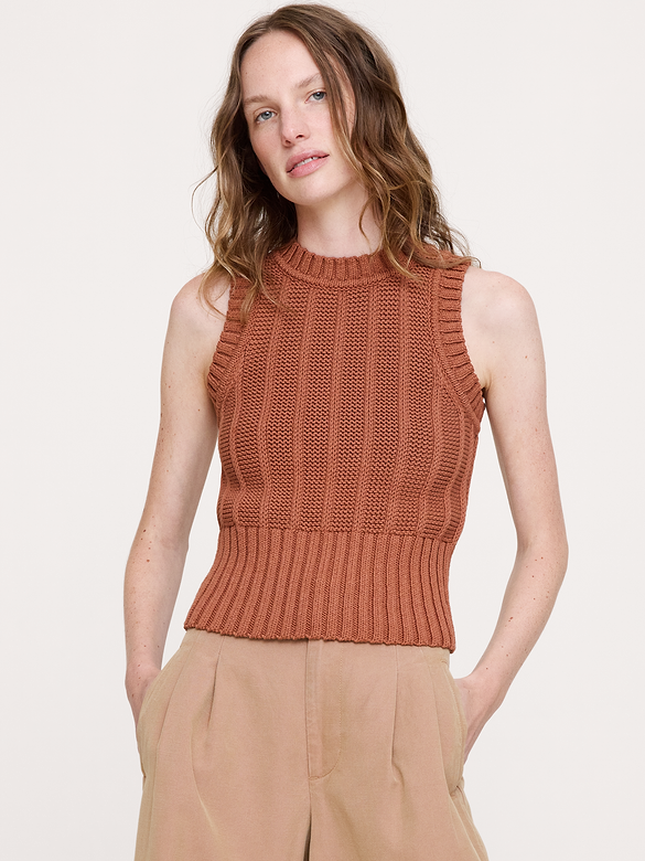 Chunky Cotton Sweater Tank