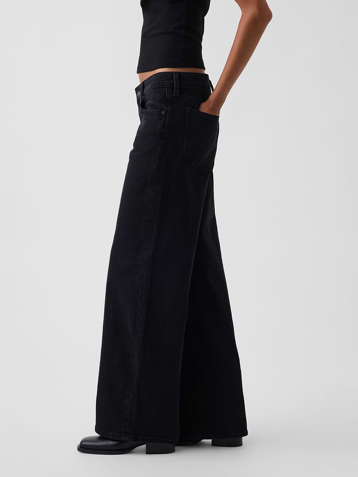 Image number 3 showing, Low Rise Stride Wide-Leg Jeans