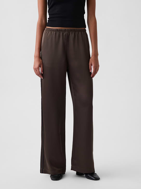 Satin Easy Wide-Leg Pants
