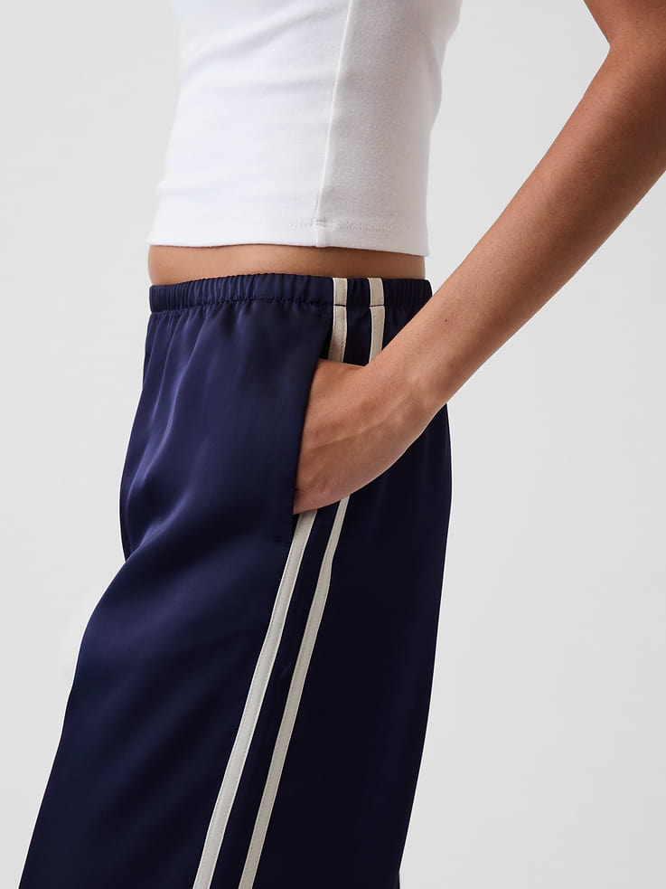 Image number 6 showing, Satin Easy Wide-Leg Pants