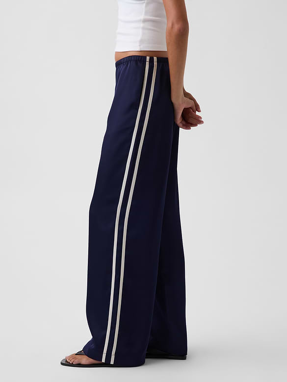 Satin Easy Wide-Leg Pants