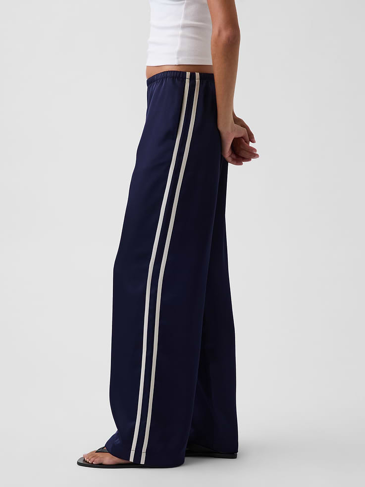 Image number 3 showing, Satin Easy Wide-Leg Pants