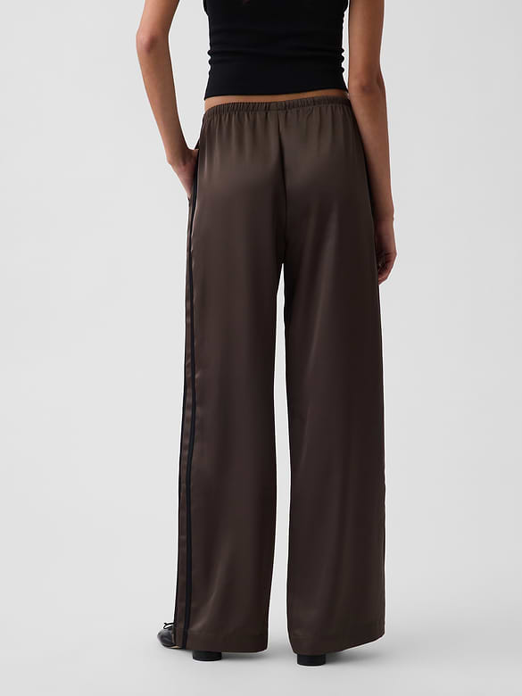 Satin Easy Wide-Leg Pants