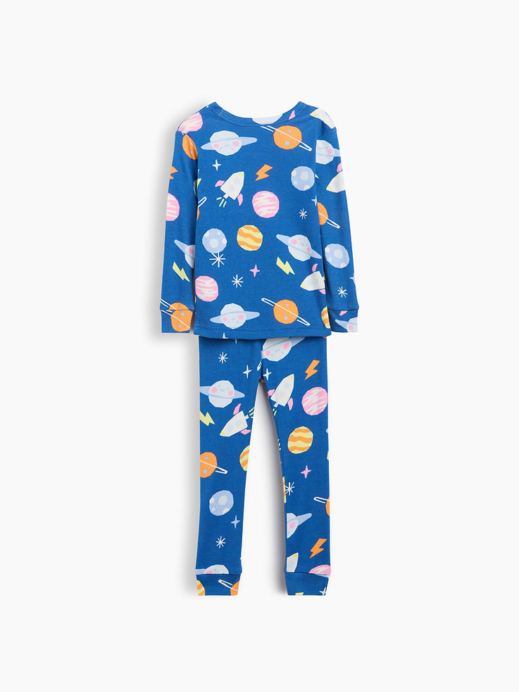 L'image numéro 2 présente Pyjama en coton biologique brossé à motifs de l’espace pour Bébé et Tout-petit