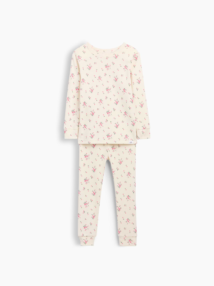 L'image numéro 1 présente Pyjama en coton biologique brossé à motif floral pour Bébé et Tout-petit