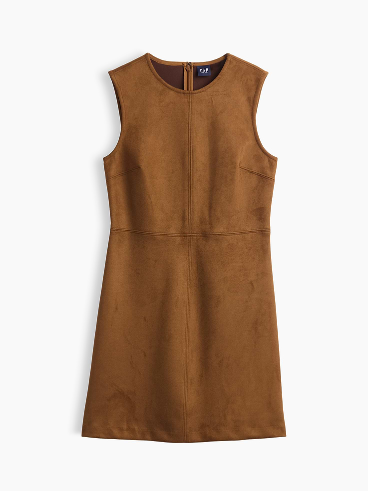 Image number 5 showing, Vegan Suede Mini Shift Dress