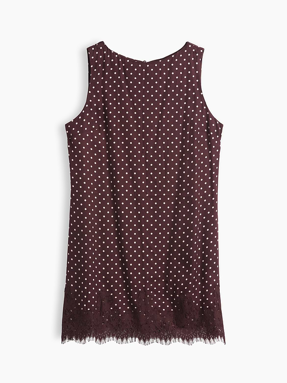 Lace-Hem Mini Shift Dress