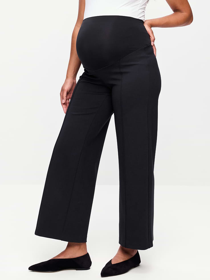 L'image numéro 2 présente Pantalon Stevie à jambe large à panneau couvrant de maternité